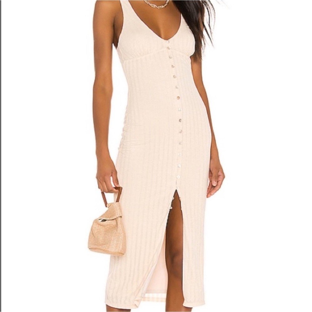 Privacy Please Rockaway Midi Dress in Light tan